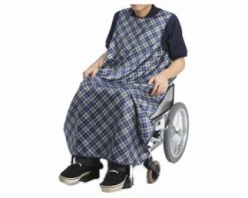 特殊衣料/食事前掛（超はっ水）　車椅子用 / 1050　リーフ（ブルー）