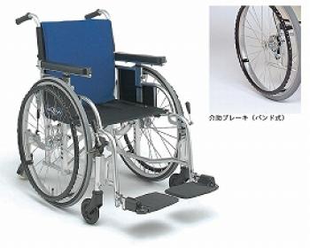 日進医療器/屋内専用自走車椅子 6輪車R（介助ブレーキ付け） / 40幅 シートカラーCORE-4