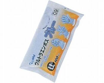 新橋製紙/ウルトラエンボス手袋　100枚袋入 / ブルー　LLサイズ