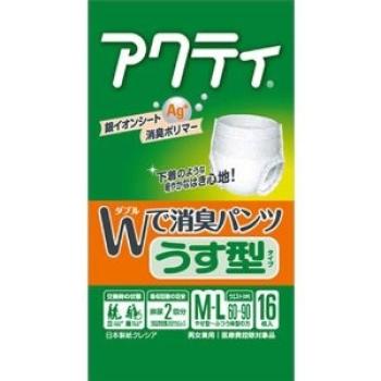 日本製紙クレシア/アクティ　薄型パンツタイプ / M～L　16枚×4袋