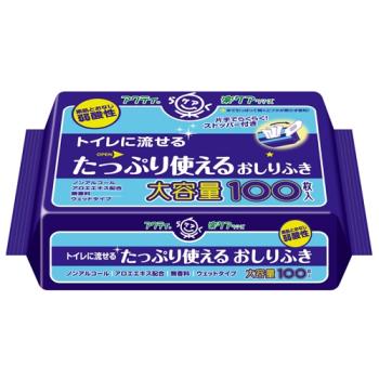 日本製紙クレシア/アクティ　トイレに流せるたっぷり使えるおしりふき / 80621　100枚×24
