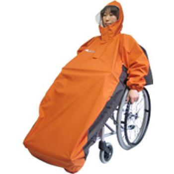 サンプラス/車椅子用レインコート　アクトフリーN / オレンジベース