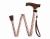 アルミ製スリムカラー折りたたみ杖 / MRA-05009　ブラウンフラワー01